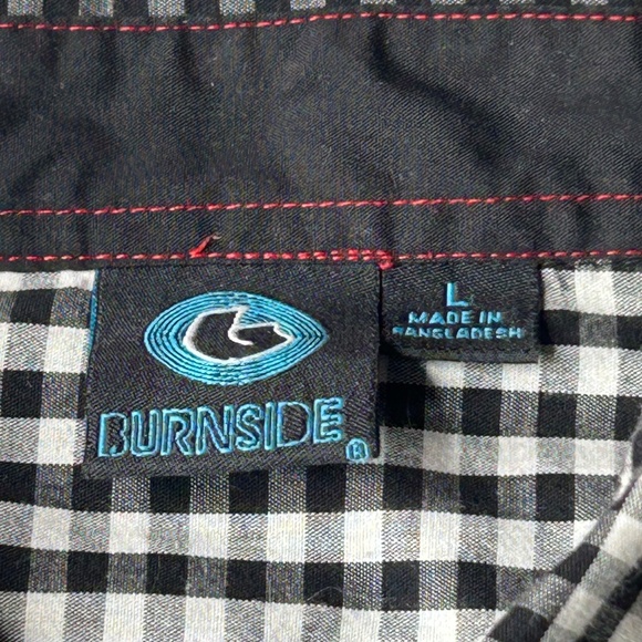 Burnside Y2K Large Checkered Long Sleeve Shirt Gingham Button Down - Picture 8 of 14
